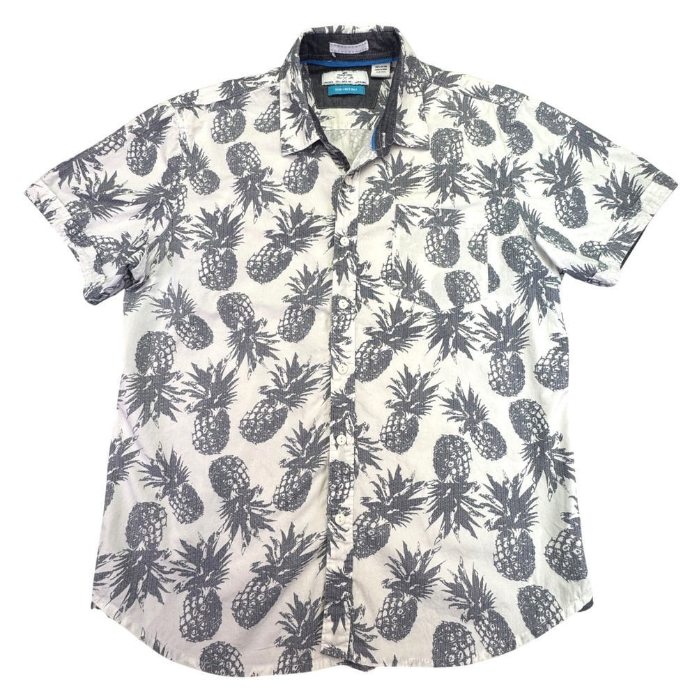 MBX Premium Goods Button Down Men's Large Shirt Short Sleeve Pineapples Vacation